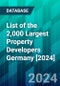 List of the 2,000 Largest Property Developers Germany [2024] - Product Image